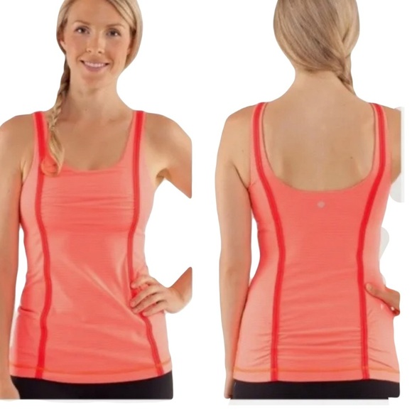 Lululemon Women’s Wholehearted Tonka Stripe Flare Tank Top Sz 6 Great Condition - Picture 2 of 8